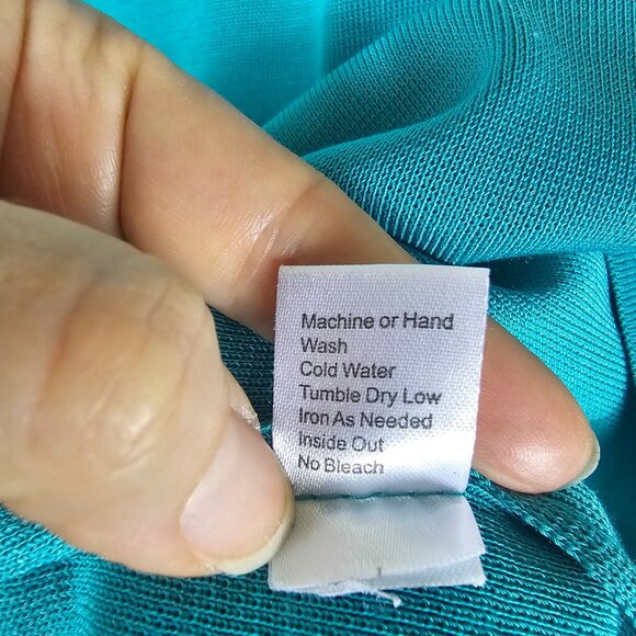 Ming Wang Turquoise Sleeveless Tank Top 1X Office Career Side Slit Knit Shell - Picture 4 of 8